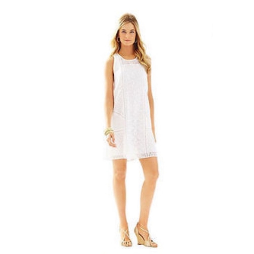 Lilly Pulitzer GINNY SHIFT DRESS White Size Large - Picture 2 of 9